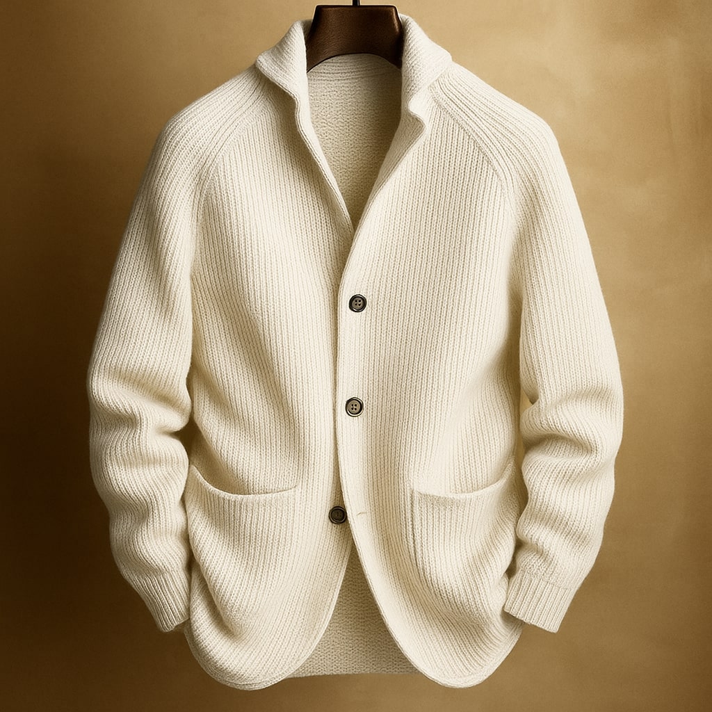 Phil | Men’s Ribbed Wool Cardigan