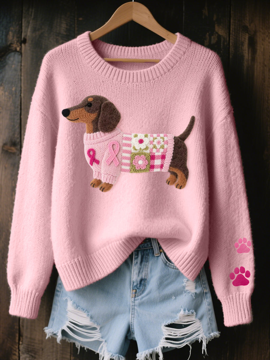 Naoni – Knitted Sweater with Felted Dachshund Pattern