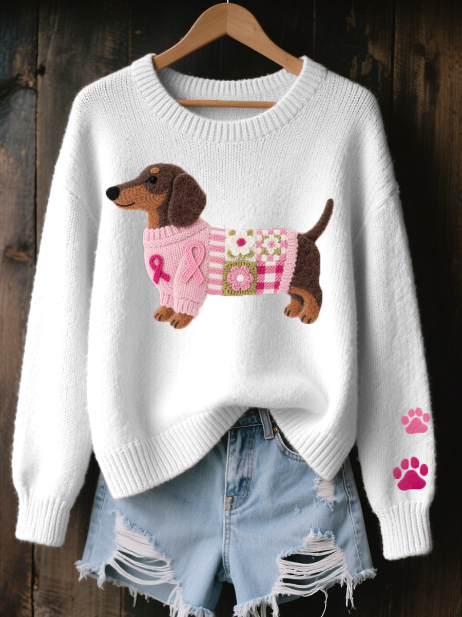 Naoni – Knitted Sweater with Felted Dachshund Pattern